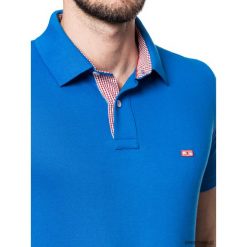 Koszulki polo: Koszulka polo niebieska z kratką