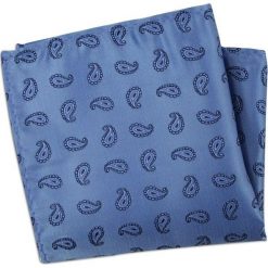 Niebieska Elegancka Męska Poszetka w Łezki -ALTIES- Błękitna, Paisley POSZALTTANIA0360. Niebieskie poszetki męskie Alties, bez wzorów, z materiału, eleganckie. Za 16,90 zł.