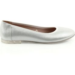 Szare Baleriny buty damskie srebrne Sergio Leone BL607. Szare baleriny damskie Sergio Leone, bez wzorów, ze skóry ekologicznej, eleganckie, na wysokim obcasie, na obcasie. W wyprzedaży za 89,00 zł.