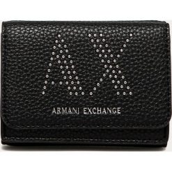 Armani Exchange - Portfel. Czarne portfele damskie Armani Exchange, bez wzorów, z poliesteru. Za 329,90 zł.