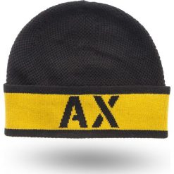 CZAPKA ARMANI EXCHANGE. Czarne czapki męskie Armani Exchange, bez wzorów, z dzianiny. Za 239,00 zł.