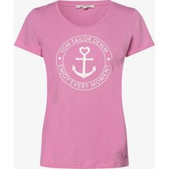 Tom Tailor Denim - T-shirt damski, różowy. Różowe t-shirty damskie TOM TAILOR DENIM, xl, bez wzorów, z bawełny, bez kołnierzyka. Za 49,95 zł.