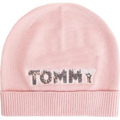 Czapka TOMMY HILFIGER - Patch Knit Bea AW0AW06184 901. Różowe czapki damskie TOMMY HILFIGER, bez wzorów, z bawełny. Za 179,00 zł.