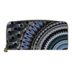 Desigual portfel damski Mone Rep Blue Friend Zip Around wielokolorowy. Niebieskie portfele damskie Desigual, bez wzorów. Za 249,00 zł.