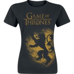 Gra o Tron House Lannister Koszulka damska czarny. Czarne bluzki damskie marki Gra o Tron, xl, z nadrukiem, z okrągłym kołnierzem. Za 42,90 zł.