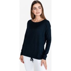Tom Tailor Sweter Niebieski. Niebieskie bluzy damskie Tom Tailor, l, bez wzorów, z bawełny, bez rękawów, bez kaptura. Za 211,95 zł.