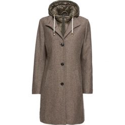 Płaszcz zimowy z domieszką wełny, z efektem 2 w 1 bonprix beżowy. Pomarańczowe płaszcze damskie bonprix, na zimę, bez wzorów, z wełny. Za 249,99 zł.