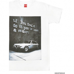 Koszulka BMW E9 CSI tshirt. Szare koszulki męskie marki Pakamera, s, z napisami, bez kołnierzyka. Za 77,00 zł.