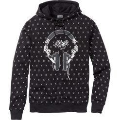 Bluzy męskie: Bluza z nadrukiem dookoła Slim Fit bonprix czarny z nadrukiem