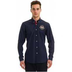 Galvanni Koszula Męska Pinetop Xl Ciemny Niebieski. Niebieskie koszule męskie marki GALVANNI, xl, bez wzorów, z bawełny, bez kołnierzyka, bez rękawów. W wyprzedaży za 185,00 zł.
