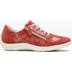 Wygodne sneakersy skórzane, tęgość H bonprix czerwony. Czerwone buty sportowe damskie bonprix, bez wzorów, sportowe. Za 169,99 zł.