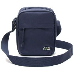 LACOSTE > NH2102NE-992. Czarne torby męskie na ramię Lacoste, w paski, z poliesteru, sportowe. Za 279,99 zł.