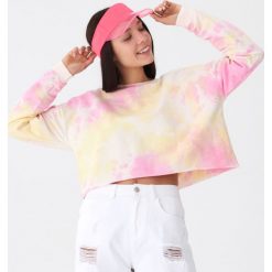 Krótka bluza tie-dye - Wielobarwny. Szare bluzy damskie House, s, bez wzorów, z krótkim rękawem, krótkie, bez kaptura. Za 59,99 zł.