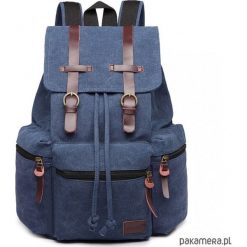 Plecak damski vintage płócienny niebieski KANO. Niebieskie plecaki damskie Pakamera, bez wzorów, z bawełny, vintage. Za 158,00 zł.