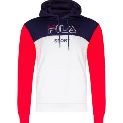 Bluza FILA WILLOW. Czerwone bluzy męskie Fila, z nadrukiem, z dzianiny, z kapturem, bez rękawów, z kapturem. W wyprzedaży za 198,00 zł.