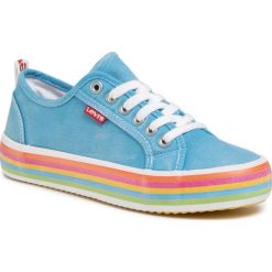 Tenisówki LEVI'S - VBET0008T Acid Blue 2815. Niebieskie trampki dziewczęce bez wzorów, z gumy, na sznurówki. Za 219,00 zł.