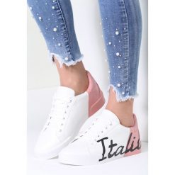 Buty sportowe damskie: Biało-Różowe Buty Sportowe Hashtag