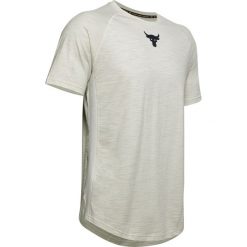 Under Armour Project Rock Charged Cotton® Koszulka Biały Szary. Szare podkoszulki męskie Under Armour, l, z haftami, z bawełny, rockowe, bez kołnierzyka, krótkie. Za 206,95 zł.