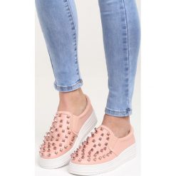 Trampki damskie slip on: Różowe Slip On Power Rock