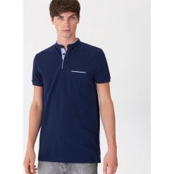 Koszulka polo ze stójką - Granatowy. Niebieskie koszulki męskie House, s, bez wzorów, bez rękawów. Za 39,99 zł.