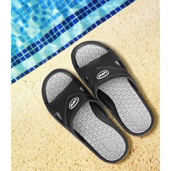 Klapki męskie basenowe Lano KL-4-0401 Black/Grey. Szare kapcie męskie Lano, z materiału. Za 28,00 zł.