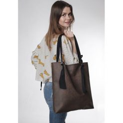 Torba brown Ribbon. Brązowe torebki klasyczne damskie Pakamera, z bawełny. Za 145,00 zł.