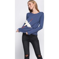 Odzież damska: Niebieski Sweter Flying Stork