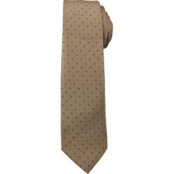Modny i Elegancki Krawat Alties - Beżowy w Groszki KRALTS0150. Brązowe krawaty męskie Alties, w grochy, z tkaniny, eleganckie. Za 40,00 zł.