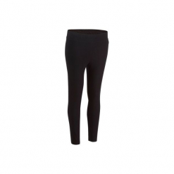 Legginsy 7/8 do gimnastyki i stretchingu FIT+ 500 slim damskie. Czarne legginsy sportowe damskie marki DOMYOS, s, z elastanu, na fitness i siłownię. Za 39,99 zł.