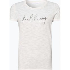Opus - T-shirt damski – Soi Print, beżowy. Brązowe t-shirty damskie Opus, z napisami, z bawełny, bez kołnierzyka. Za 89,95 zł.