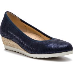 Espadryle GABOR - 82.641.26 Nightblue. Niebieskie espadryle damskie Gabor, bez wzorów, ze skóry, bez obcasa, na obcasie. W wyprzedaży za 309,00 zł.