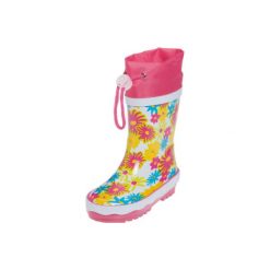 Playshoes Kalosze Kwiatki. Szare buciki niemowlęce marki Playshoes, z materiału. Za 79,00 zł.