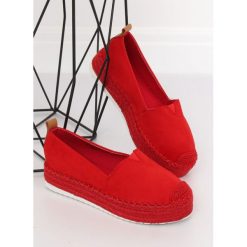 Espadryle wysokie czerwone APIZACO. Czerwone espadryle damskie FunKee.pl, bez wzorów, z jeansu, na wysokim obcasie. Za 100,99 zł.