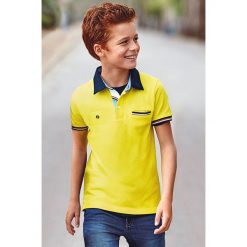 Mayoral - Polo dziecięce 128-172 cm. Żółte t-shirty chłopięce Mayoral, z aplikacjami, z elastanu, z krótkim rękawem. Za 115,90 zł.
