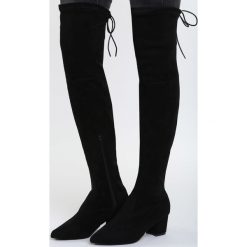 Czarne Kozaki Backstage Queen. Czarne buty zimowe damskie marki Born2be, na niskim obcasie, na słupku. Za 114,99 zł.