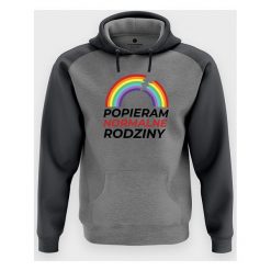 Bluza męska dwukolorowa Popieram Normalne Rodziny. Bluzy męskie MegaKoszulki, m, bez wzorów, z kapturem, bez rękawów. Za 114,90 zł.
