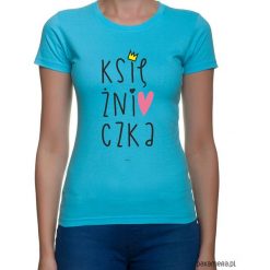 Koszulka damska. księżniczka. Niebieskie bluzki z odkrytymi ramionami Pakamera, z nadrukiem. Za 79,00 zł.