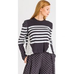 BLUZA pinko GIANDUIA. Czarne bluzy damskie Pinko, z aplikacjami, z bawełny. Za 819,00 zł.