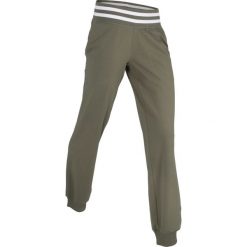 Spodnie sportowe, długie, Level 1 bonprix ciemnooliwkowy. Zielone bryczesy damskie bonprix. Za 54,99 zł.