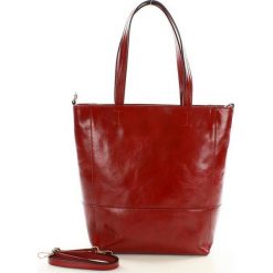Shopper bag damskie: CELESTE Klasyczna torebka z naturalnej skóry czerwona