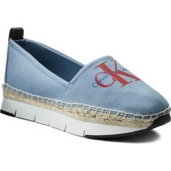 Espadryle CALVIN KLEIN JEANS - Genna R8950 Light Blue. Niebieskie półbuty damskie Calvin Klein Jeans, na imprezę, z jeansu, na płaskiej podeszwie. W wyprzedaży za 299,00 zł.