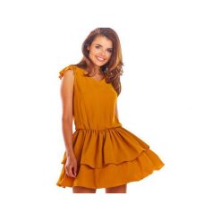Sukienka B291. Niebieskie sukienki damskie Awama, xl, bez wzorów, z poliesteru, eleganckie, z dekoltem w serek, bez rękawów, mini. Za 159,00 zł.