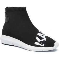 Sneakersy KARL LAGERFELD - KL61140 Black Knit Textille W/White. Czarne półbuty damskie KARL LAGERFELD, ze skóry. W wyprzedaży za 619,00 zł.