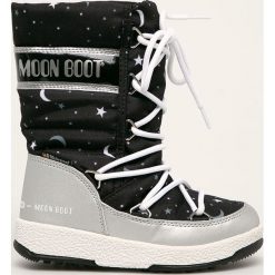Moon Boot - Śniegowce dziecięce. Czarne śniegowce dziewczęce na sznurówki. W wyprzedaży za 349,90 zł.
