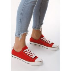 Czerwone Trampki Attain. Czerwone trampki i tenisówki damskie Born2be, bez wzorów, przed kostkę, na sznurówki. Za 49,99 zł.
