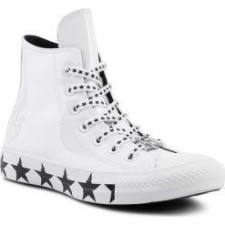 Trampki CONVERSE - Ctas Hi 563719C White/Black/White. Białe półbuty damskie Converse, bez wzorów, z gumy, bez zapięcia. W wyprzedaży za 209,00 zł.