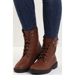 Camelowe Botki Uptown Funk. Czarne buty zimowe damskie Born2be, na płaskiej podeszwie. Za 69,99 zł.