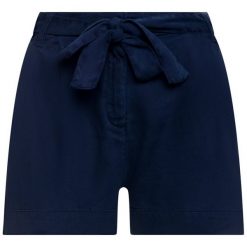 Szorty materiałowe Guess W92D55 WBFI0. Niebieskie szorty damskie Guess, z aplikacjami, z tkaniny. W wyprzedaży za 199,00 zł.
