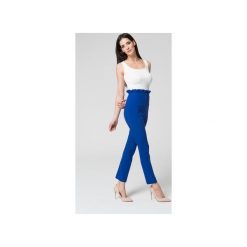 Mosali - Eleganckie Spodnie z Podwyższonym Stanem M032. Czarne spodnie z wysokim stanem marki Mosali, m, z materiału, biznesowe. Za 129,00 zł.