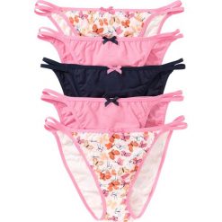 Figi "tanga" bonprix z nadrukiem + jasnoróżowy + ciemnoniebieski. Pomarańczowe majtki damskie bonprix. Za 34,95 zł.